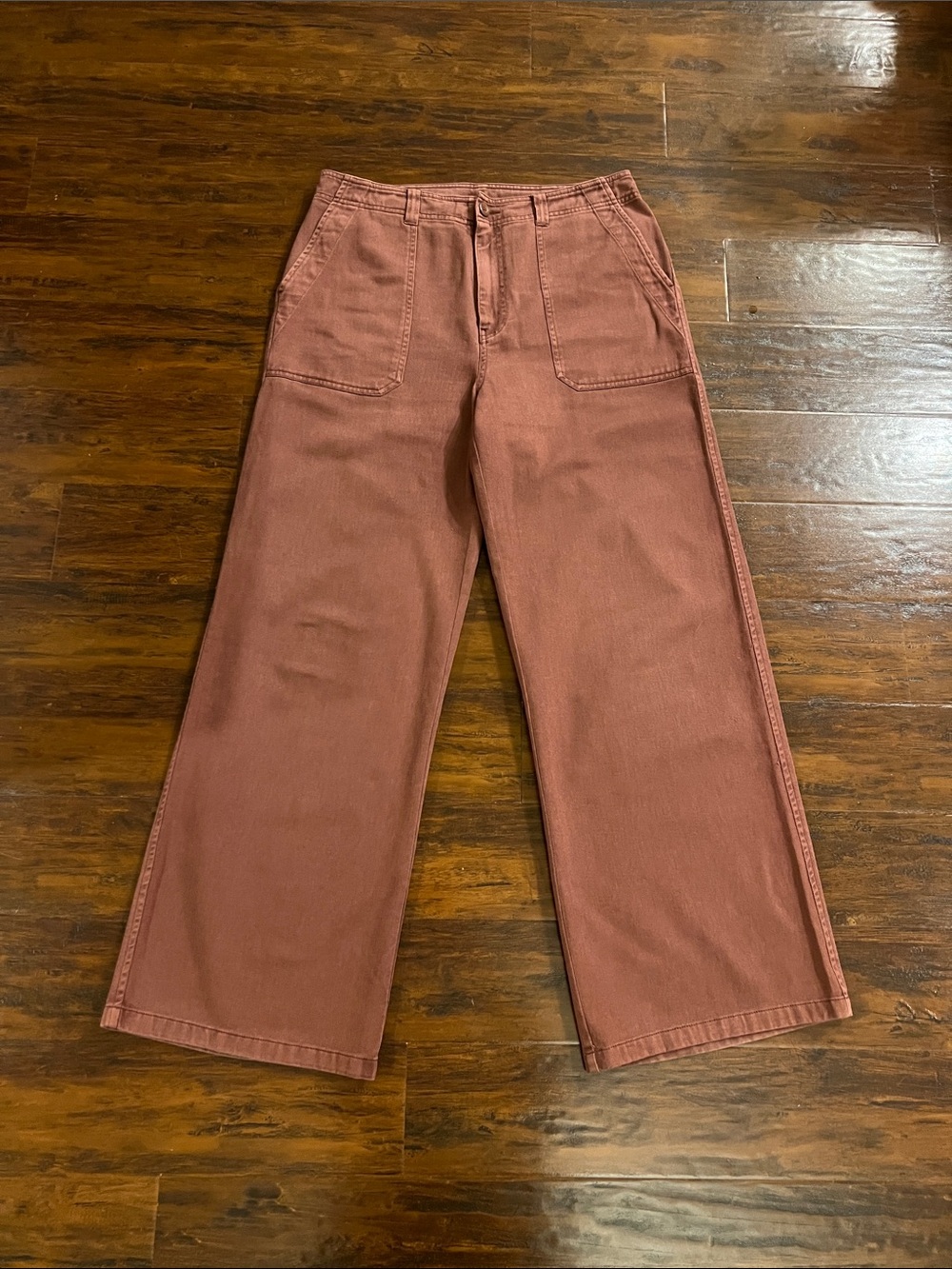 Nordstrom BP Wide Leg Utility Jeans in Rusty Brown Size 31